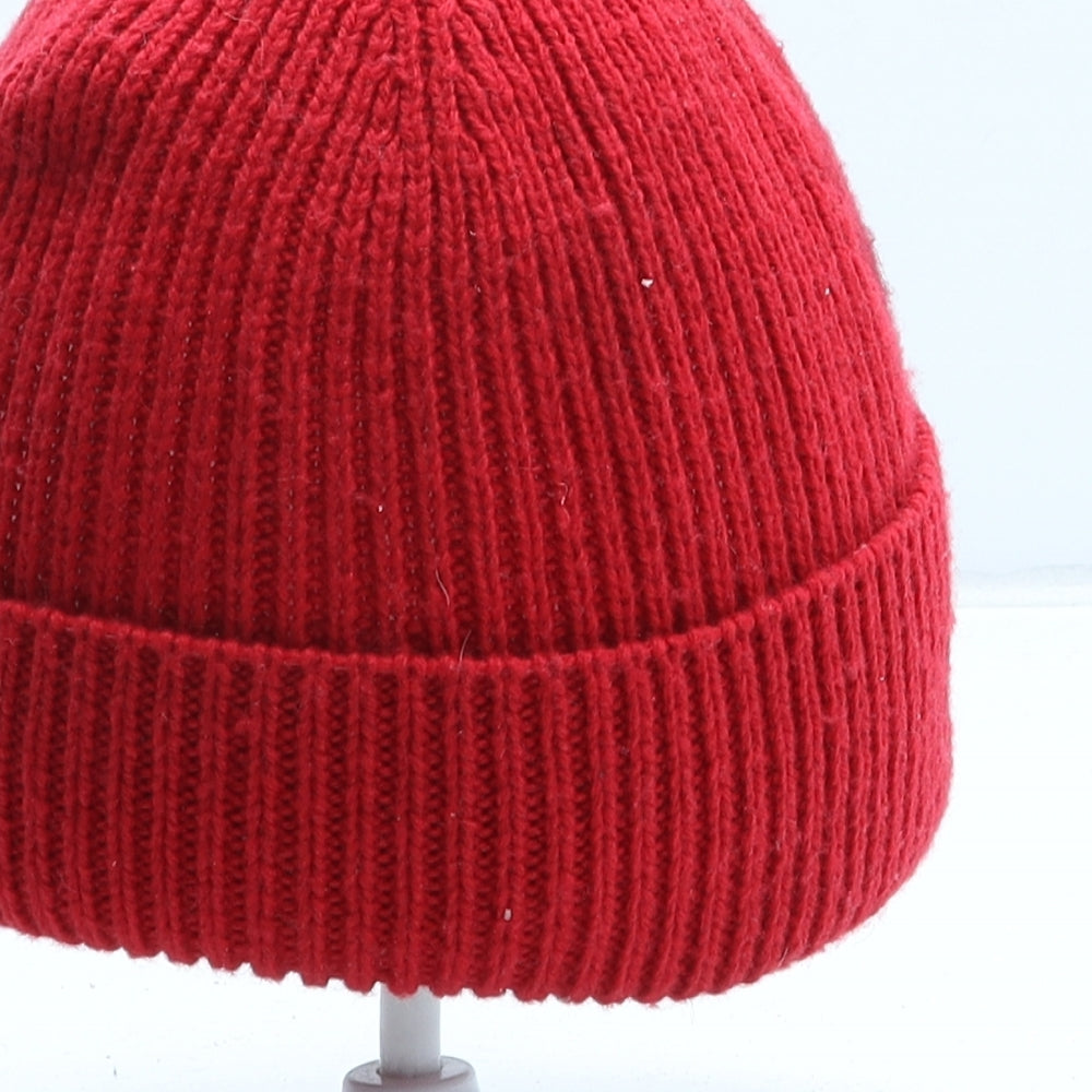 ASOS Womens Red Polyester Beanie One Size