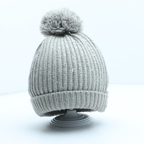 George Womens Grey Acrylic Bobble Hat One Size