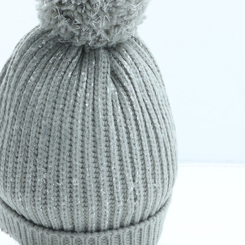 George Womens Grey Acrylic Bobble Hat One Size