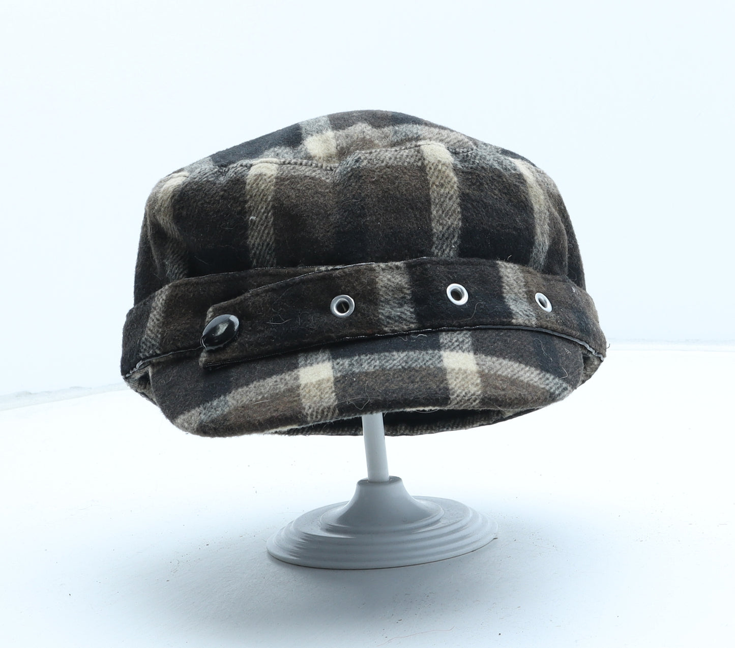 Magid Womens Brown Plaid Polyester Peaked Cap One Size
