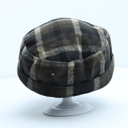 Magid Womens Brown Plaid Polyester Peaked Cap One Size