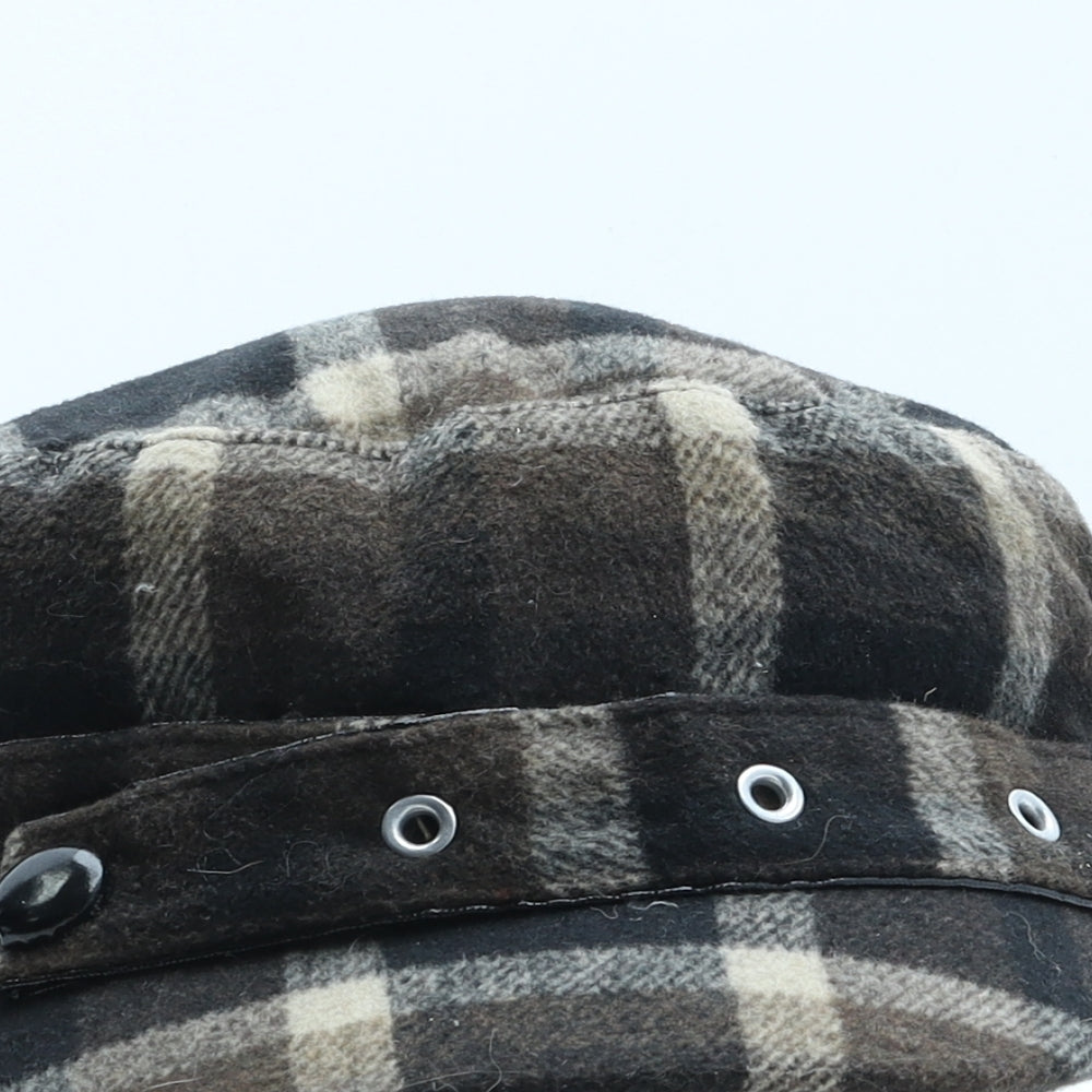 Magid Womens Brown Plaid Polyester Peaked Cap One Size