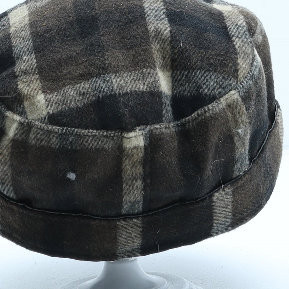 Magid Womens Brown Plaid Polyester Peaked Cap One Size