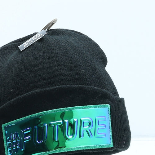 PEP&CO Girls Black Acrylic Beanie One Size