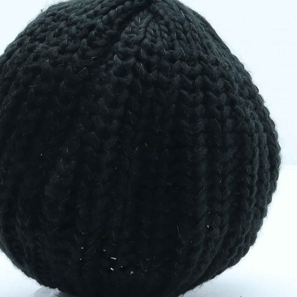 Preworn Womens Black Acrylic Beanie One Size
