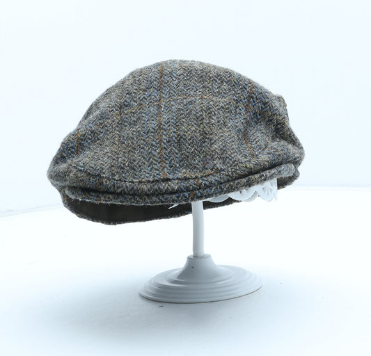 Hawkins Mens Green Herringbone Wool Flat Cap One Size