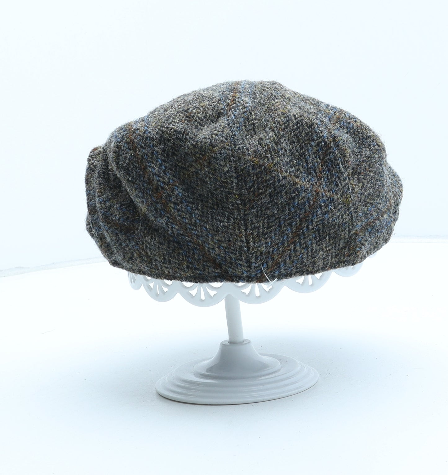 Hawkins Mens Green Herringbone Wool Flat Cap One Size
