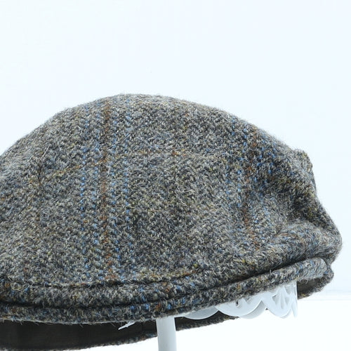 Hawkins Mens Green Herringbone Wool Flat Cap One Size