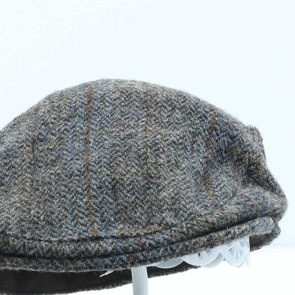 Hawkins Mens Green Herringbone Wool Flat Cap One Size