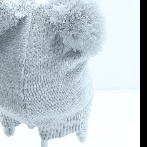 Disney Girls Grey Acrylic Bobble Hat One Size - Mickey Mouse