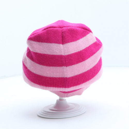 Peppa Pig Girls Pink Striped Acrylic Beanie One Size