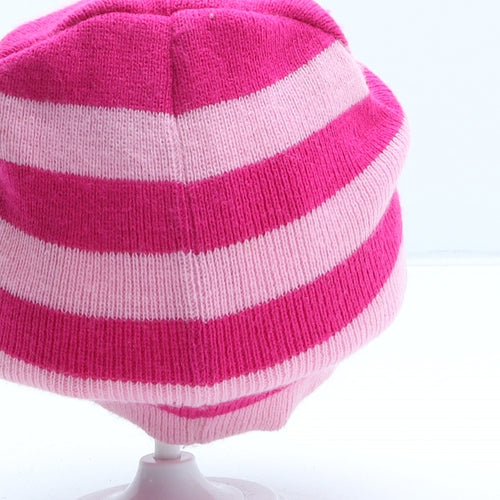 Peppa Pig Girls Pink Striped Acrylic Beanie One Size