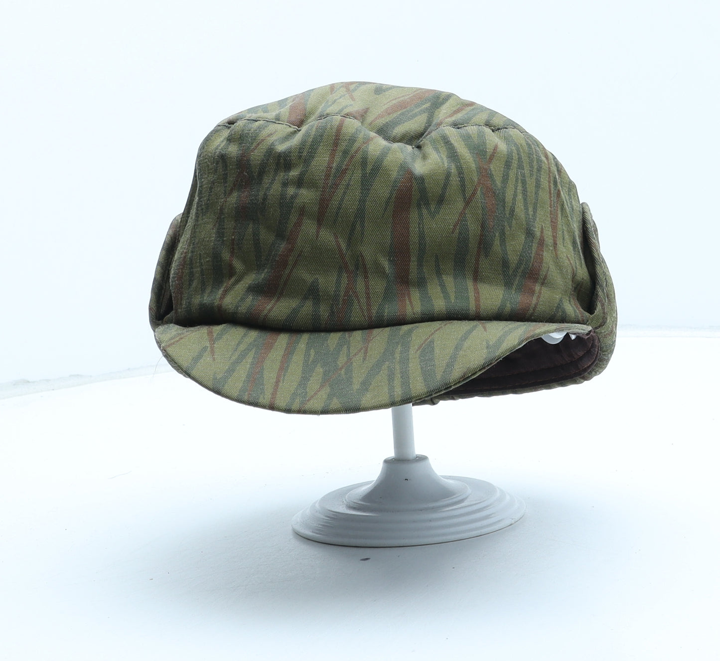 Preworn Womens Green Camouflage Polyester Peaked Cap One Size