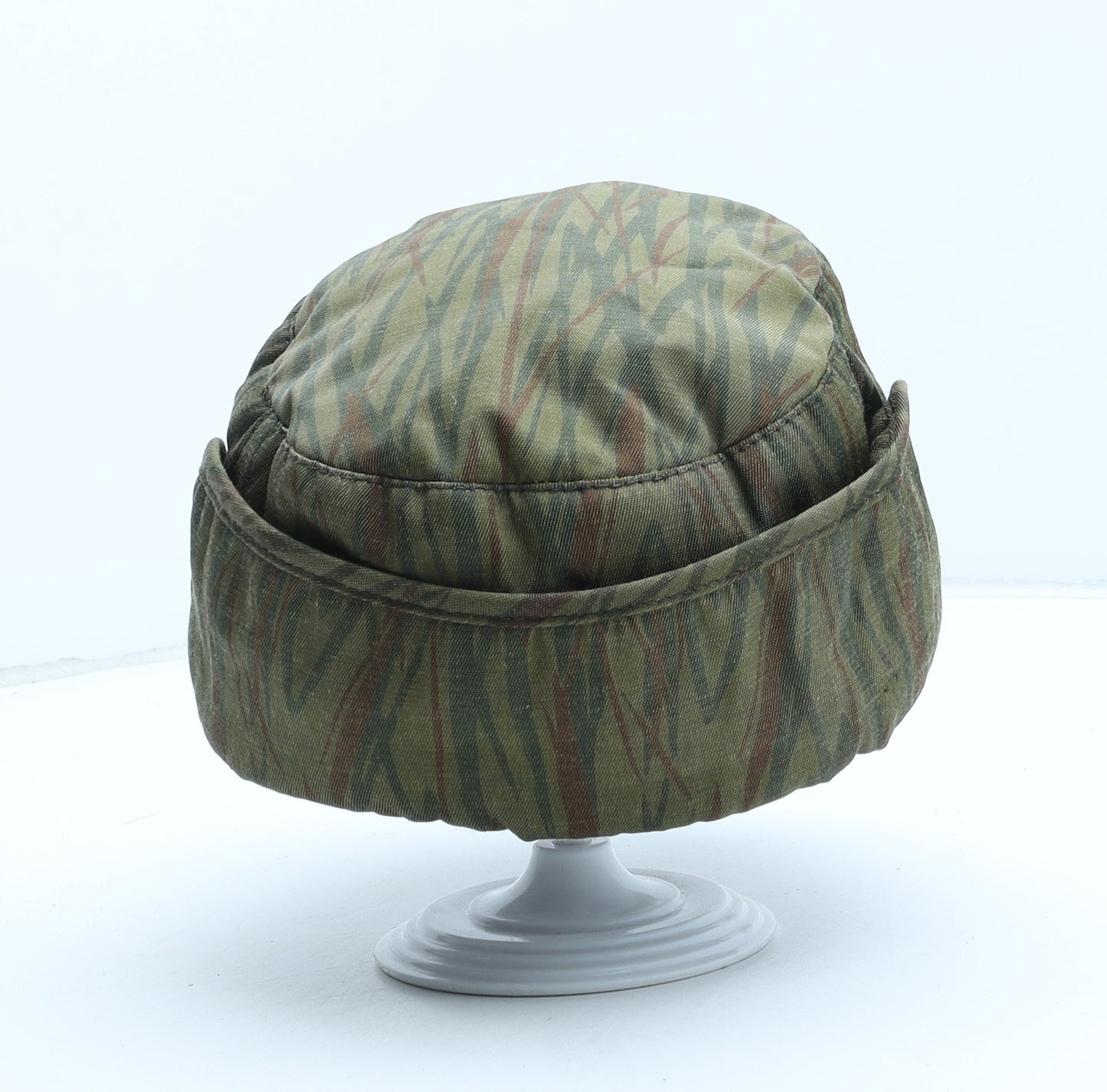 Preworn Womens Green Camouflage Polyester Peaked Cap One Size