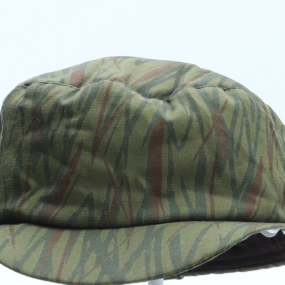 Preworn Womens Green Camouflage Polyester Peaked Cap One Size