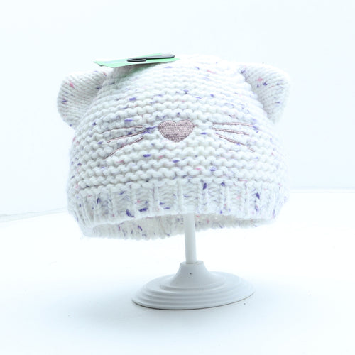 Mountain Warehouse Girls White Acrylic Beanie One Size - Cat