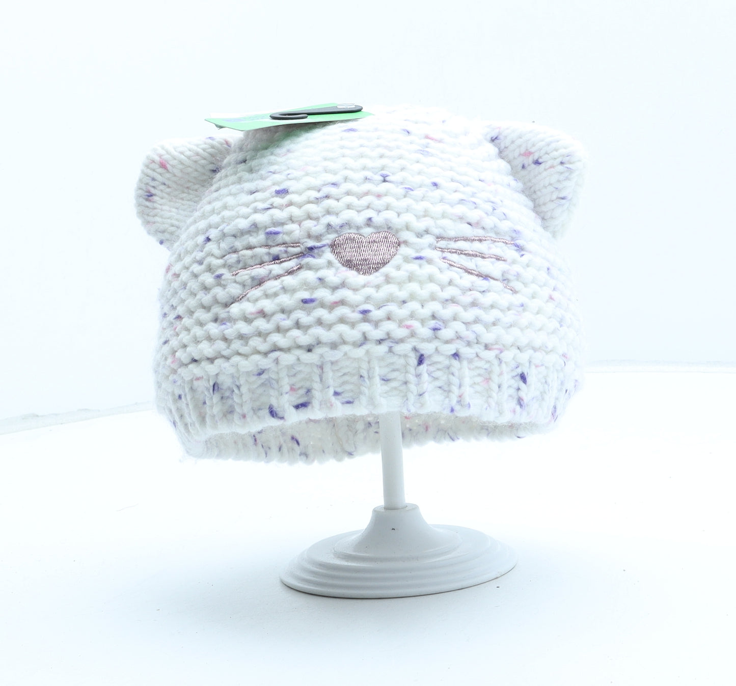 Mountain Warehouse Girls White Acrylic Beanie One Size - Cat