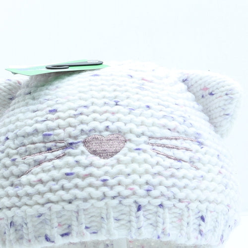 Mountain Warehouse Girls White Acrylic Beanie One Size - Cat