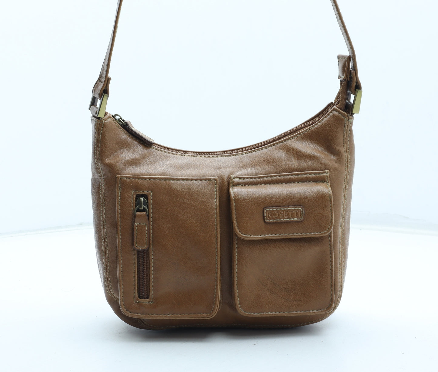 Rosetti Womens Brown Leather Shoulder Bag Size Small