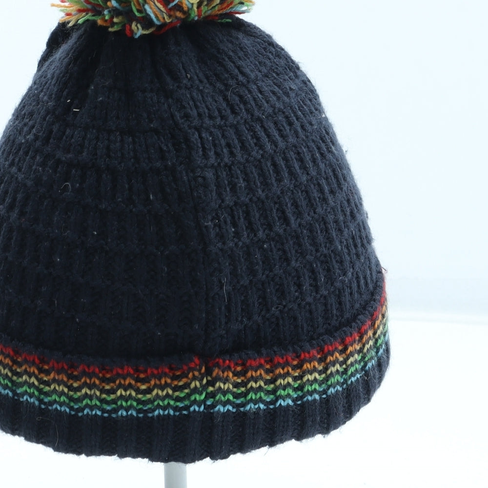 F&F Boys Blue Acrylic Bobble Hat Size S - Size 3-6 months