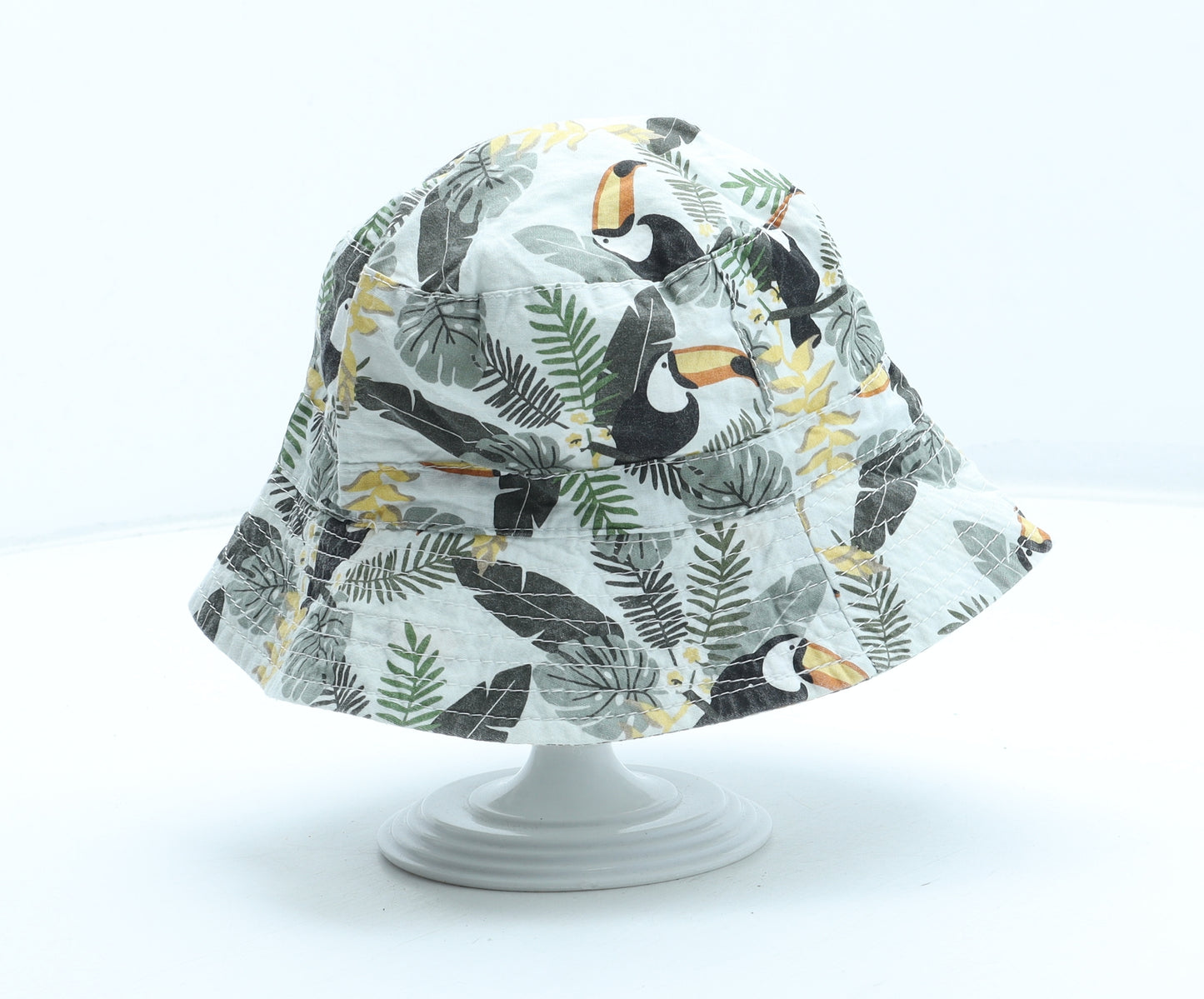 Primark Boys Multicoloured Floral Cotton Bucket Hat Size S - Size 6-12 months