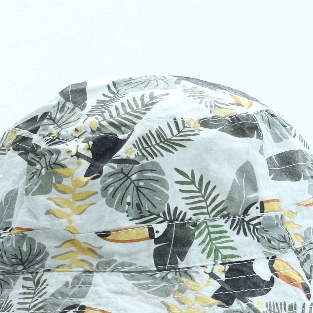 Primark Boys Multicoloured Floral Cotton Bucket Hat Size S - Size 6-12 months