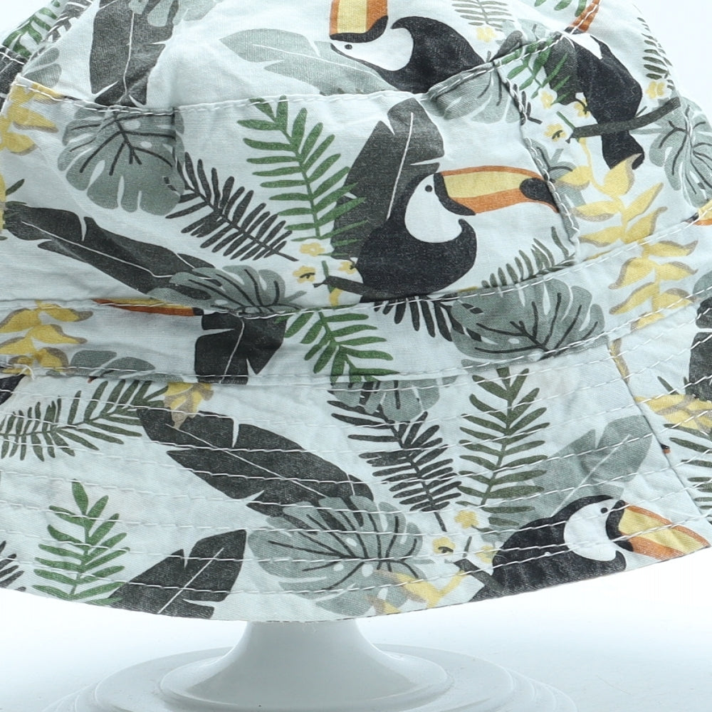 Primark Boys Multicoloured Floral Cotton Bucket Hat Size S - Size 6-12 months
