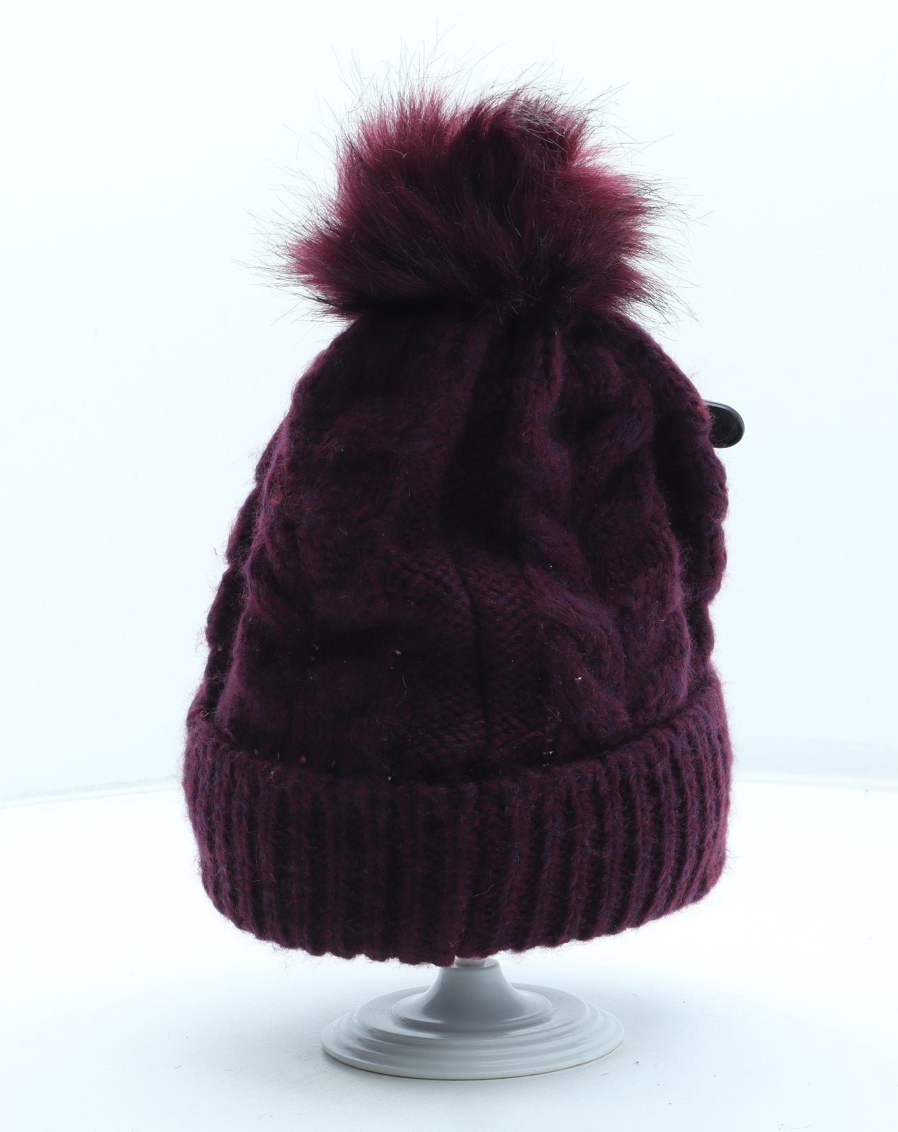 Marks and Spencer Womens Purple Acrylic Bobble Hat One Size