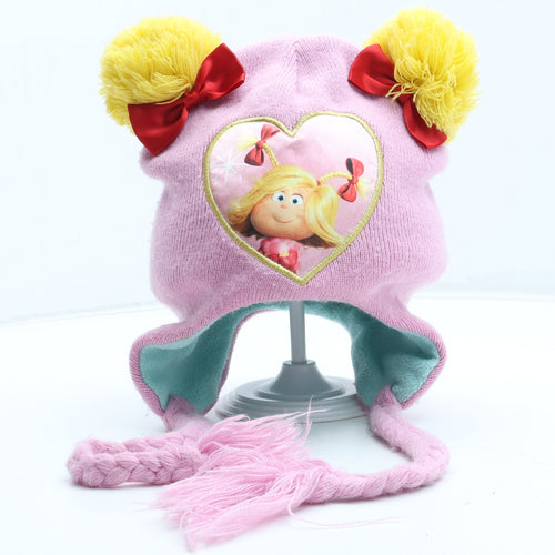 The Grinch Girls Pink Acrylic Bobble Hat One Size