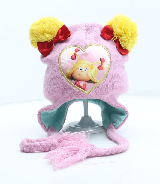 The Grinch Girls Pink Acrylic Bobble Hat One Size