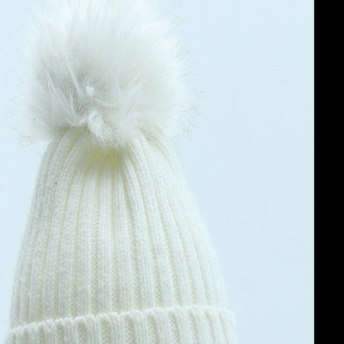 Preworn Girls White Acrylic Bobble Hat One Size