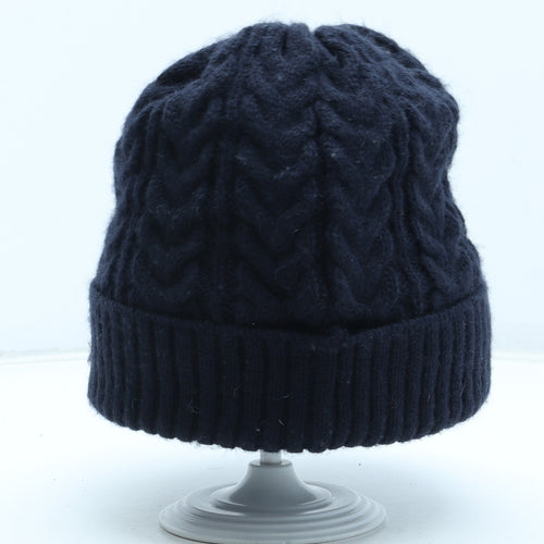 TU Boys Blue Acrylic Peaked Cap Size S - Size 7-10 Years