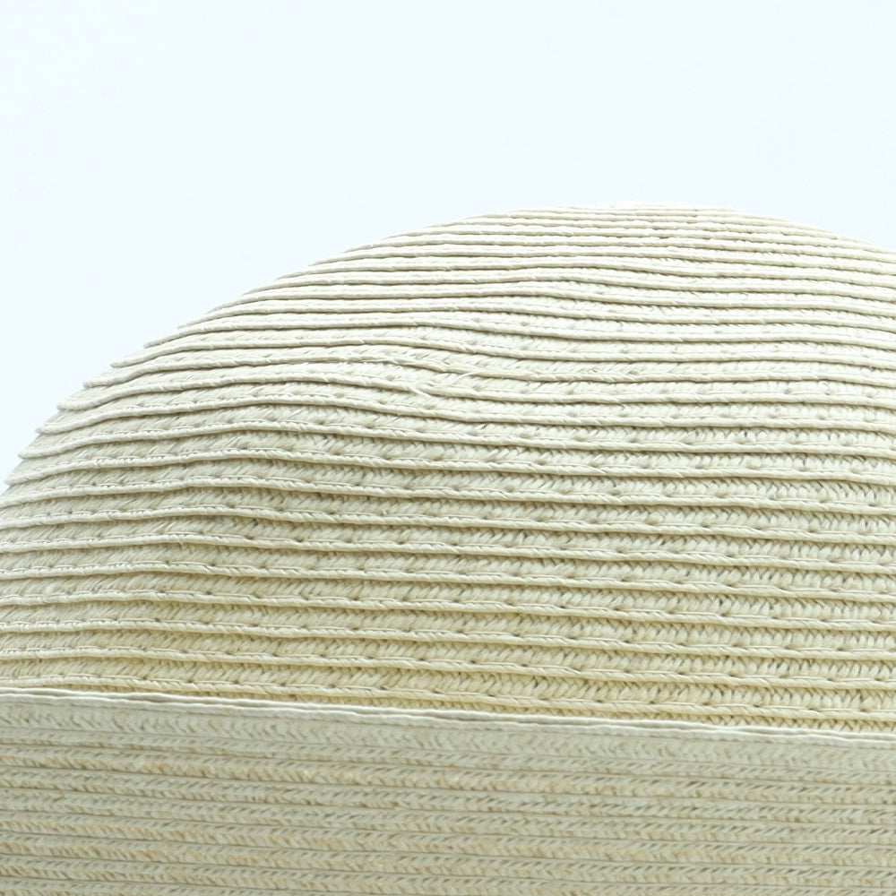 Preworn Womens Beige Floral Paper Sun Hat One Size