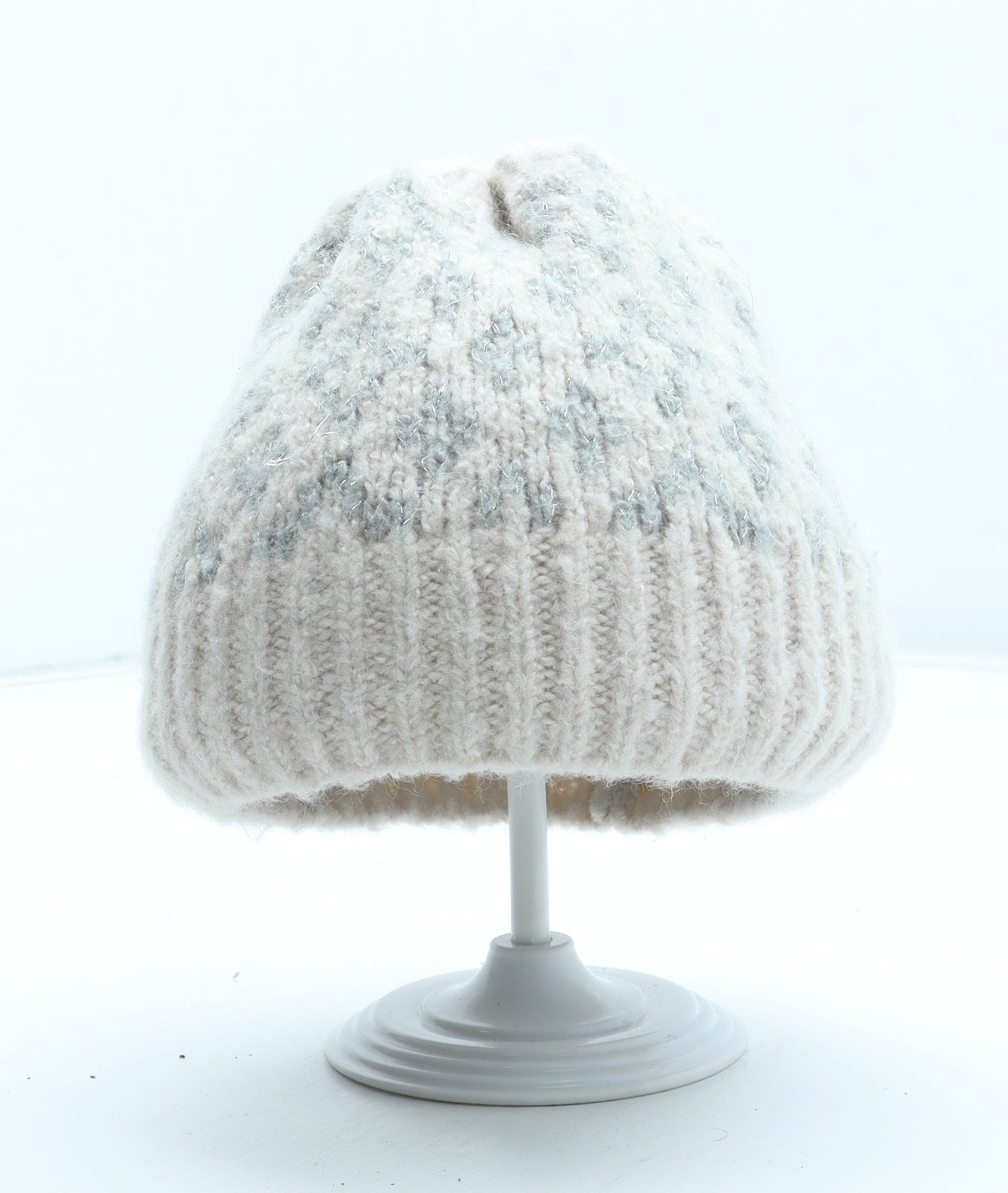 F&F Womens Pink Fair Isle Acetate Beanie One Size
