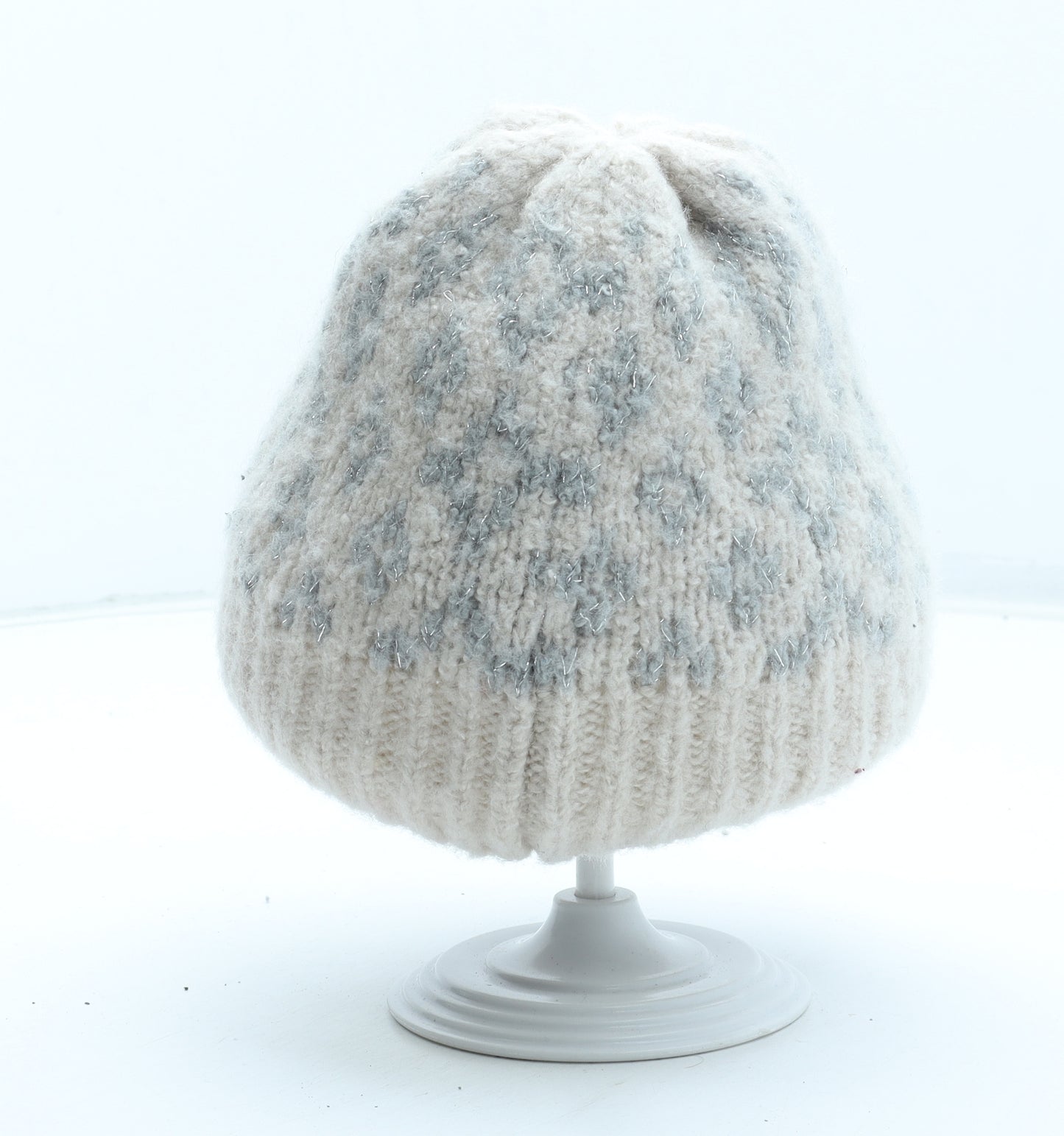 F&F Womens Pink Fair Isle Acetate Beanie One Size