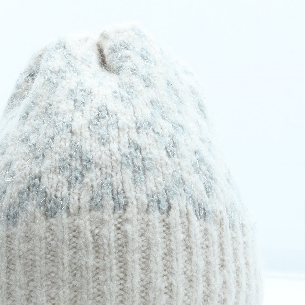 F&F Womens Pink Fair Isle Acetate Beanie One Size