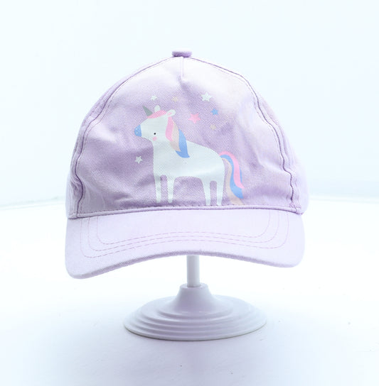 Hello Summer Girls Purple Cotton Baseball Cap Size Adjustable - Unicorn