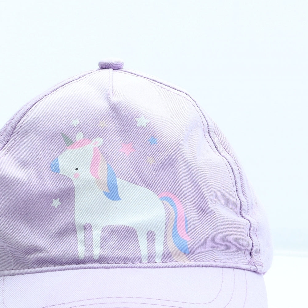 Hello Summer Girls Purple Cotton Baseball Cap Size Adjustable - Unicorn
