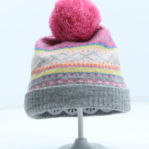 NEXT Girls Multicoloured Fair Isle Acrylic Winter Hat Size S