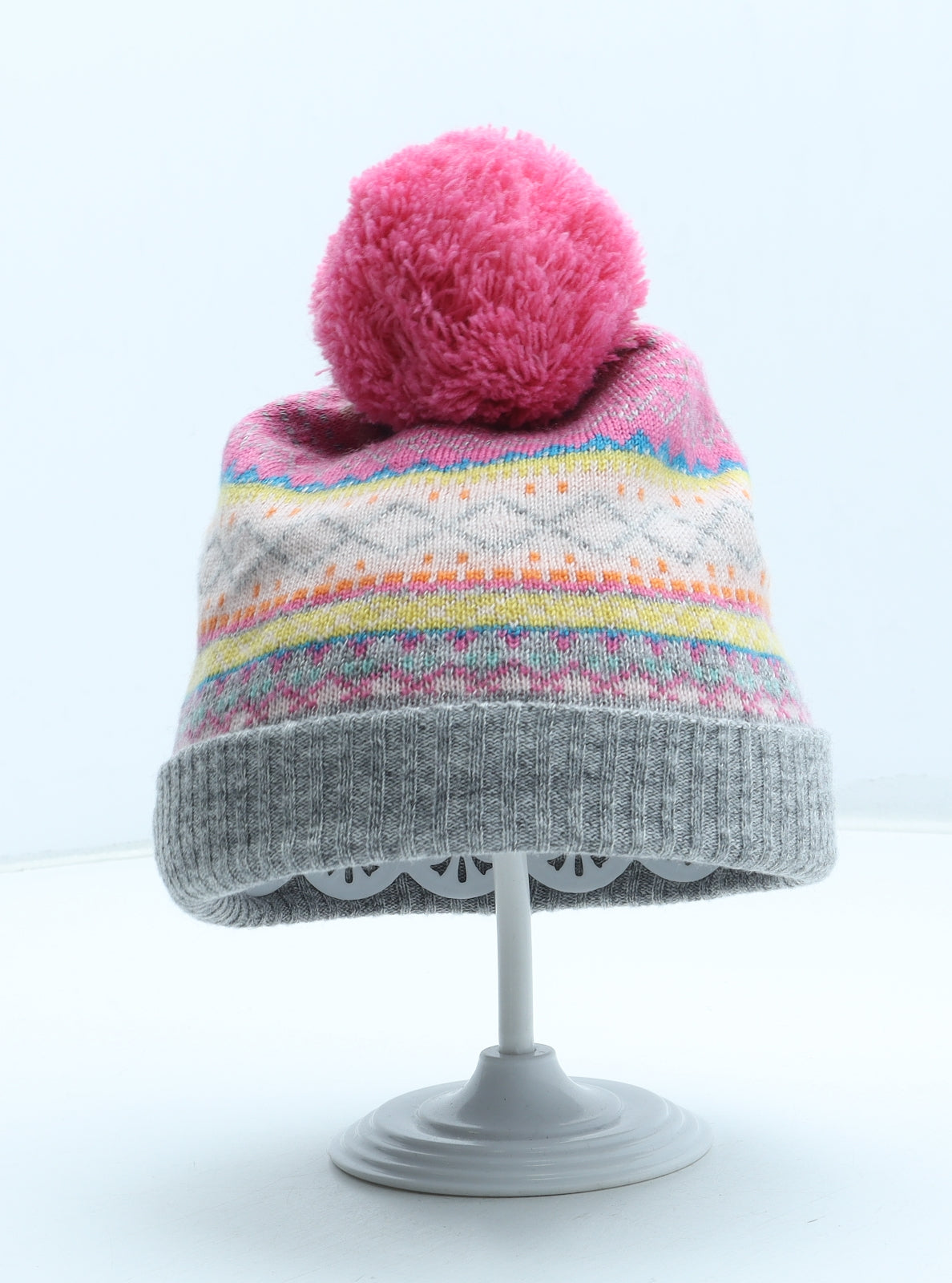 NEXT Girls Multicoloured Fair Isle Acrylic Winter Hat Size S