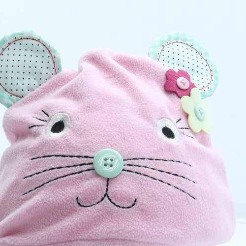 F&F Girls Pink Polyester Beanie Size S - Mouse Size 12-24 Months