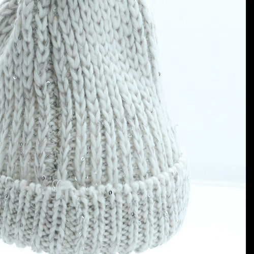 Preworn Womens Grey Polyester Bobble Hat One Size