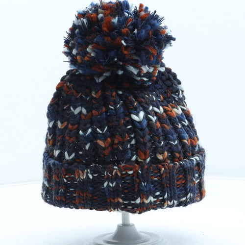 F&F Boys Multicoloured Acrylic Bobble Hat Size S - Size 11-13 years