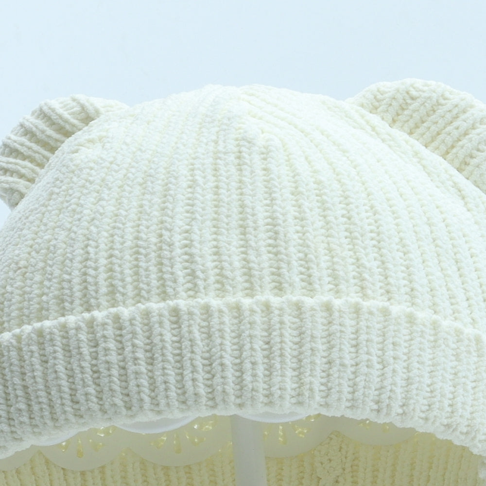 George Girls Ivory Polyester Beanie Size S - Size 12-18 months