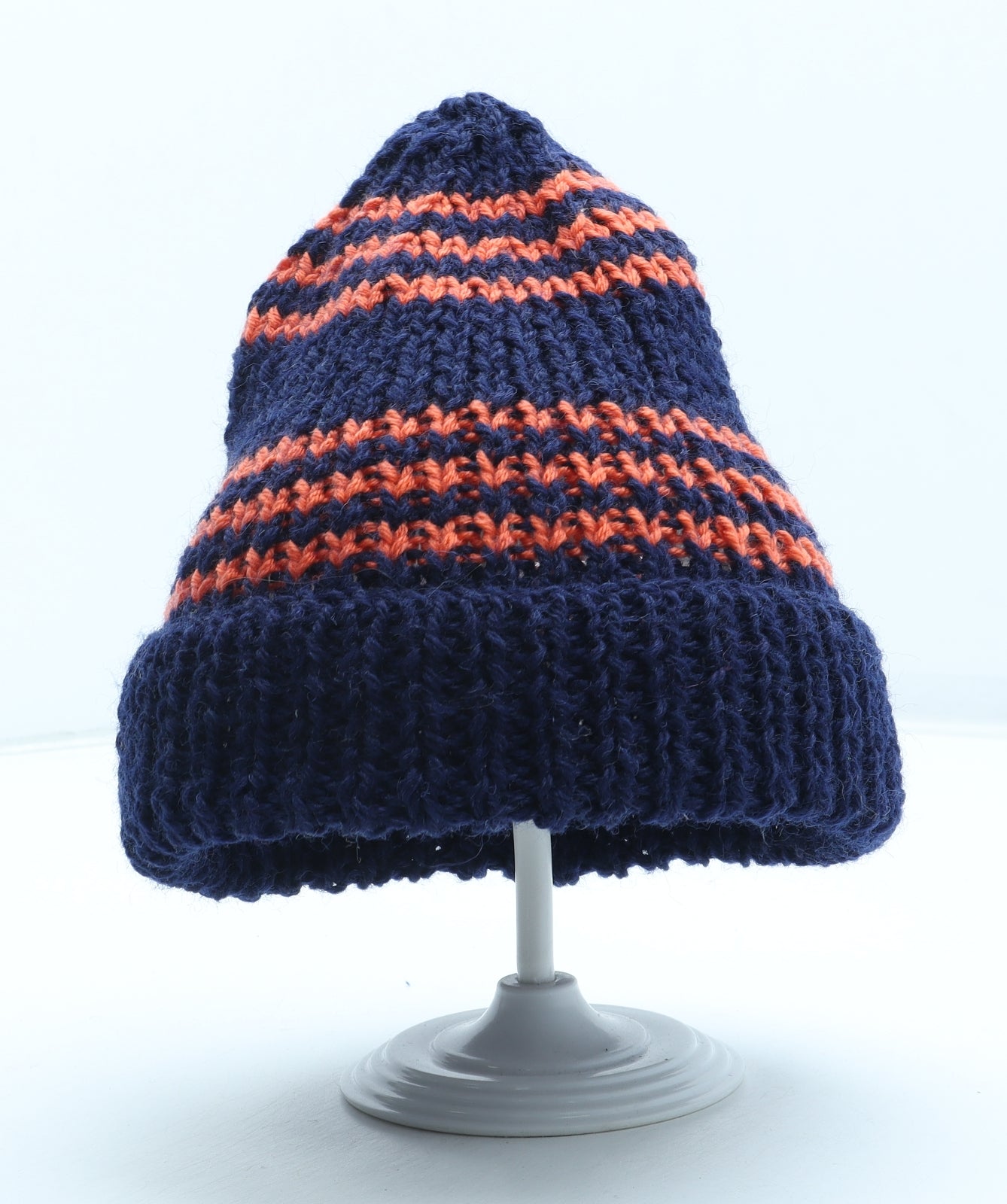 Preworn Boys Blue Colourblock Acrylic Beanie One Size