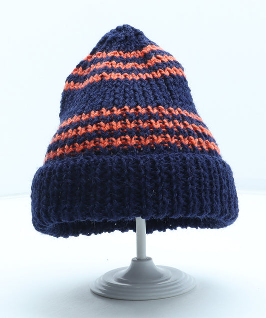 Preworn Boys Blue Colourblock Acrylic Beanie One Size