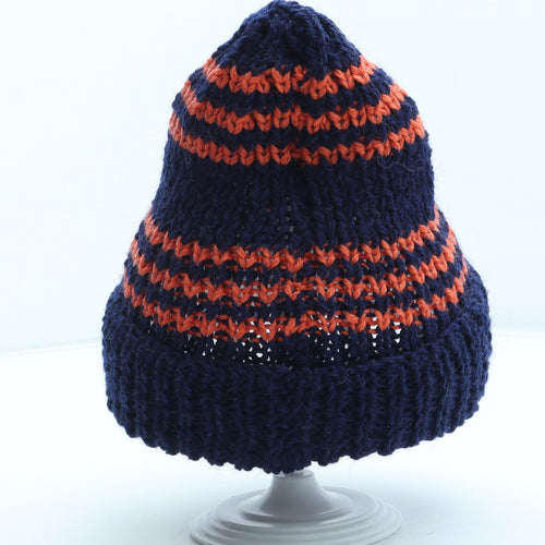 Preworn Boys Blue Colourblock Acrylic Beanie One Size