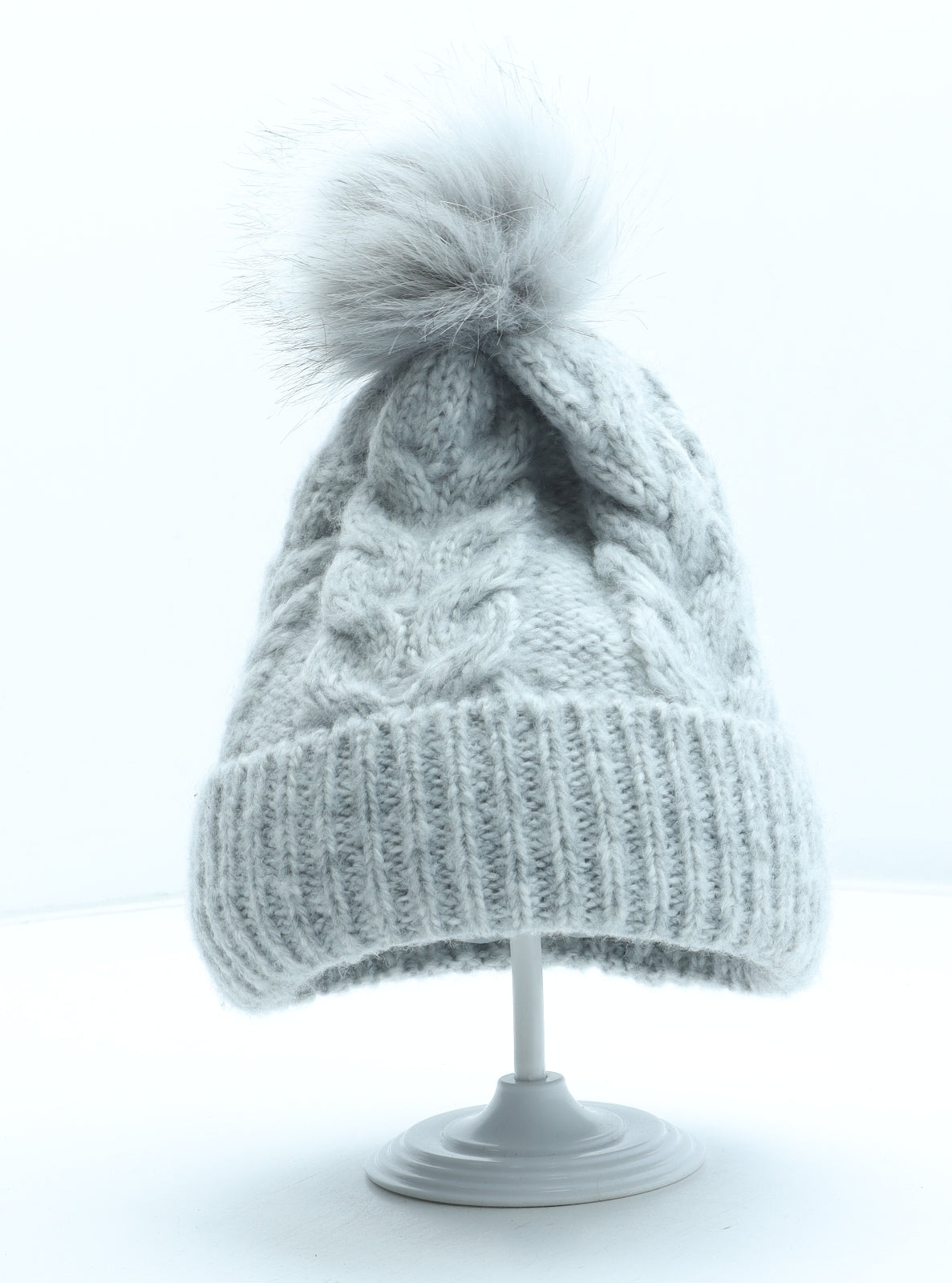 Marks and Spencer Womens Grey Acrylic Bobble Hat One Size