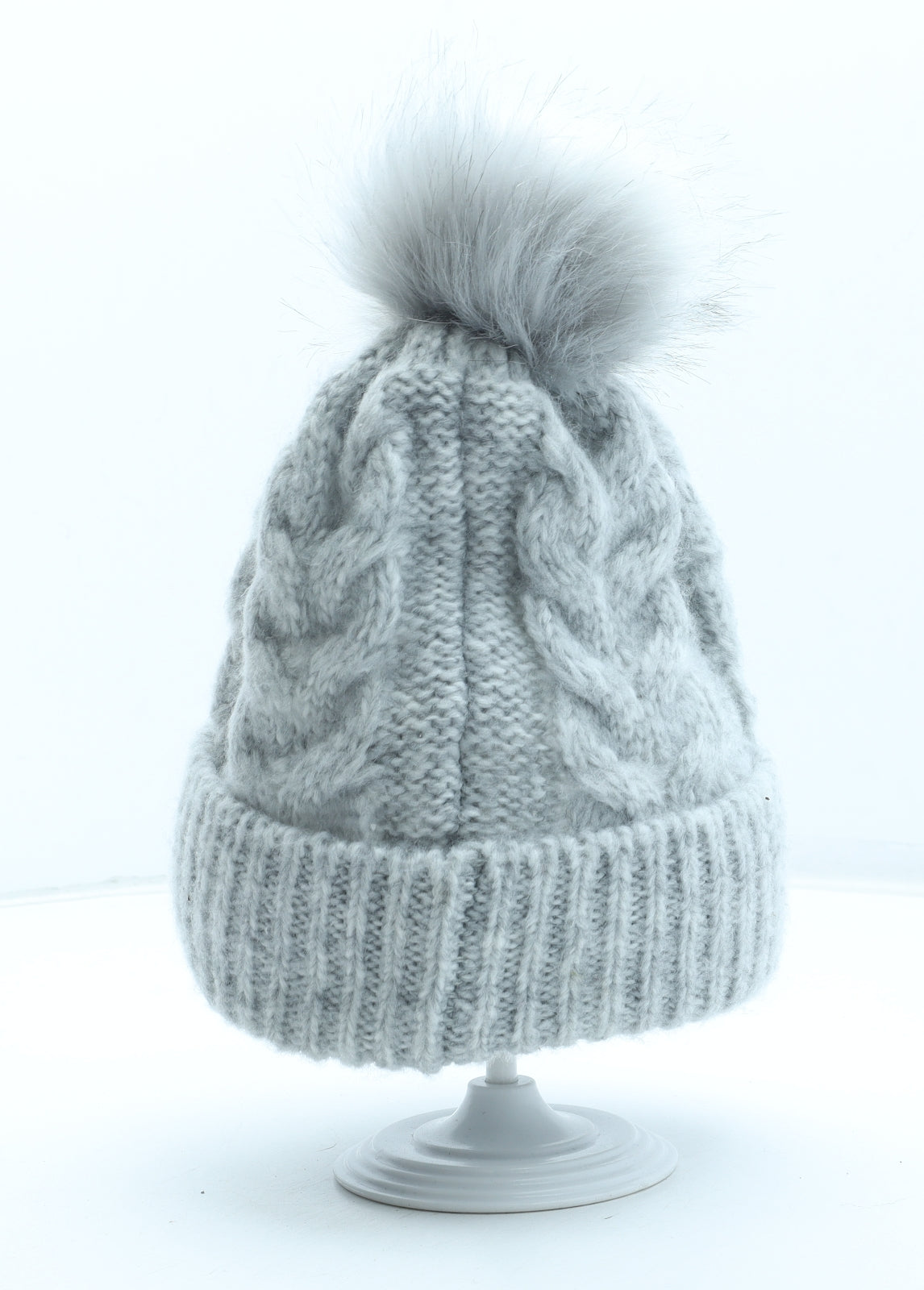 Marks and Spencer Womens Grey Acrylic Bobble Hat One Size