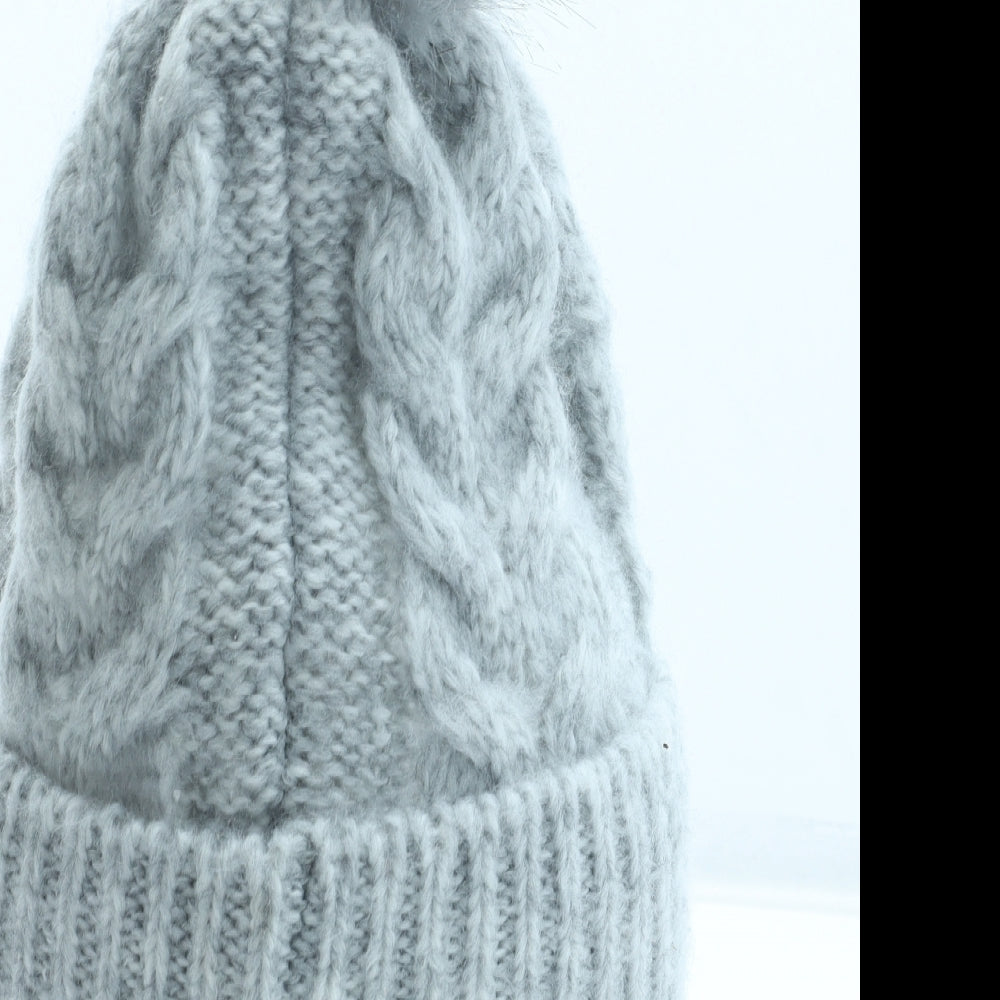 Marks and Spencer Womens Grey Acrylic Bobble Hat One Size